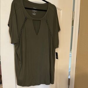 Torrid Green Cut Out Relaxed Blouse